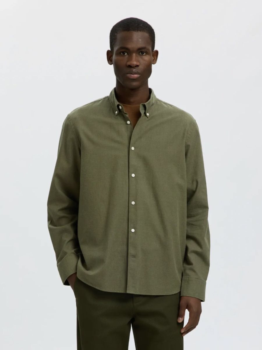 Selected Homme Cole Jay Melange Shirt Vetiver/Melange 