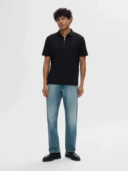 Hovedbilde Selected Homme Fave Zip Polo Black