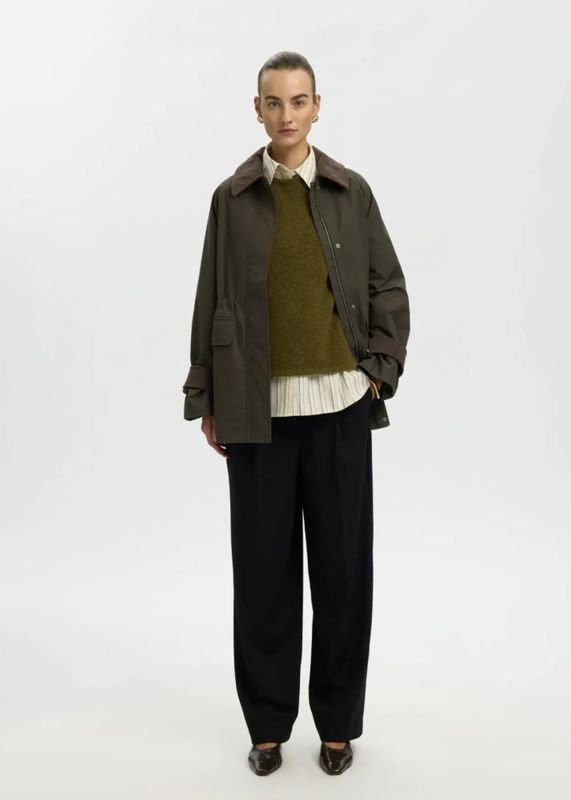 Selected Femme Wilma Waxed Jacket Grape Leaf