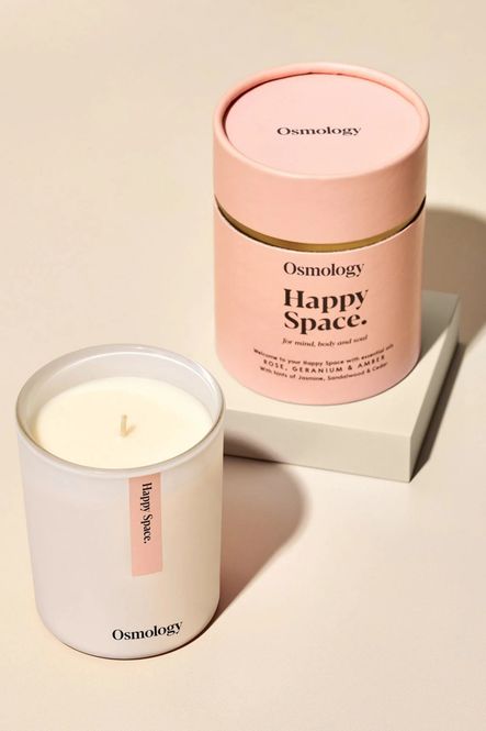 Hovedbilde Aery Happy Space Duftlys Rose Geranium & Amber 200g 45 t 