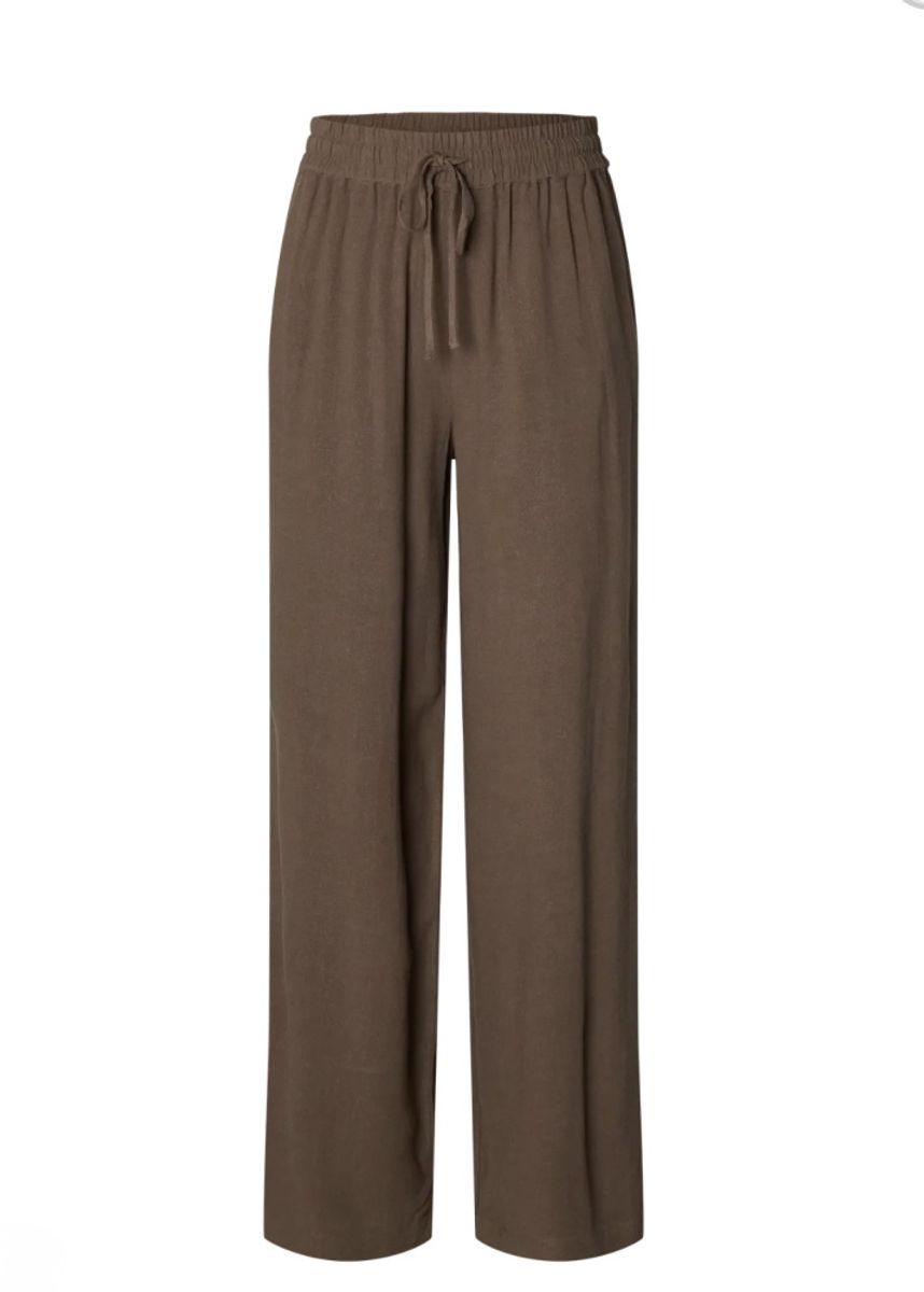 Selected Femme Viva Gulia Long Sun Pant Chocolate Chip