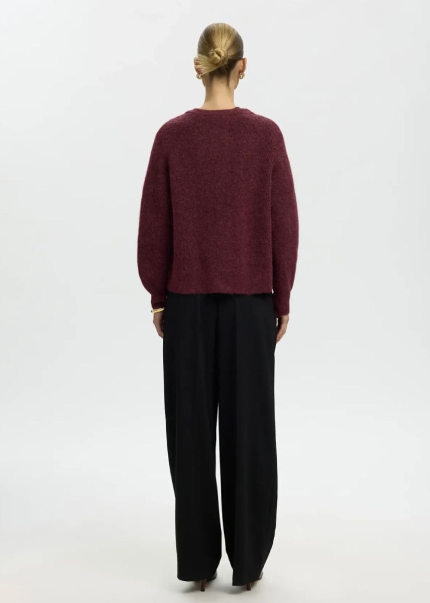 Selected Femme Lulu Cardigan Tawny Port Melange
