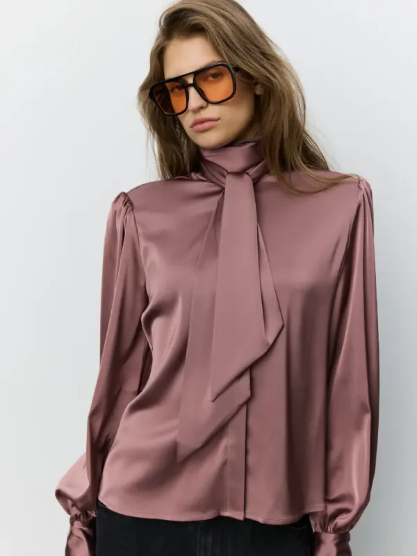 Sofie Schnoor Satin Shirt Dark Plum