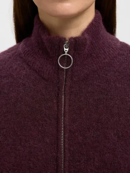 Hovedbilde Selected Femme SIA RAS ZIPPER CARDIGAN FIG MELANGE