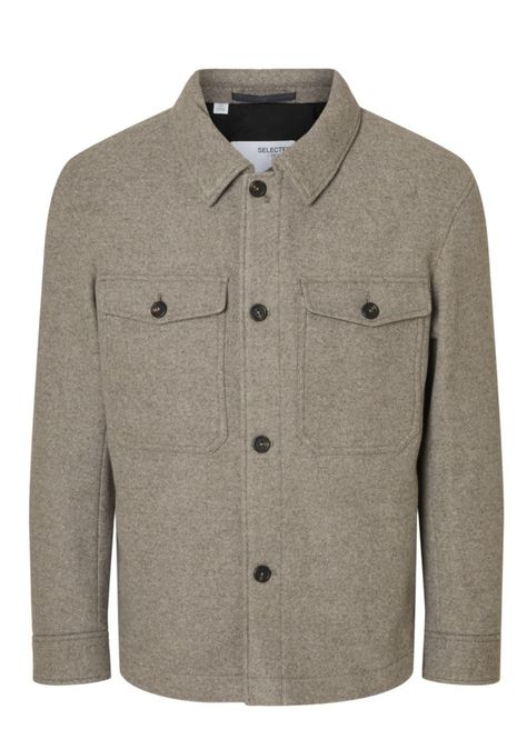 Hovedbilde Selected Homme Mitch Wool Blend Shacket Deep Taupe