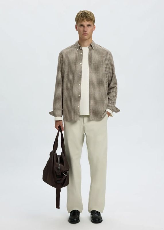 Selected Homme Cole Jay Melange Shirt Chocolate Chip Multi 