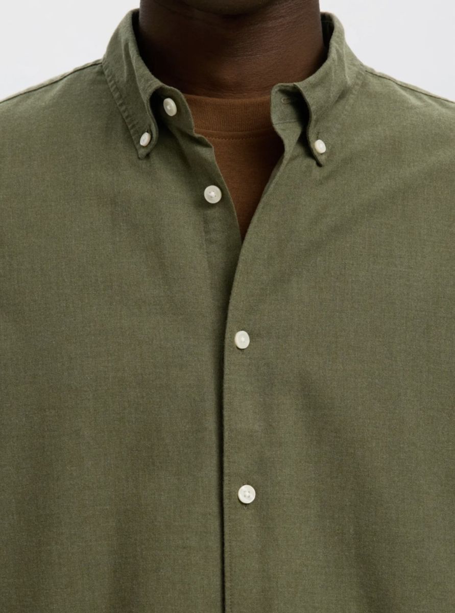 Selected Homme Cole Jay Melange Shirt Vetiver/Melange 