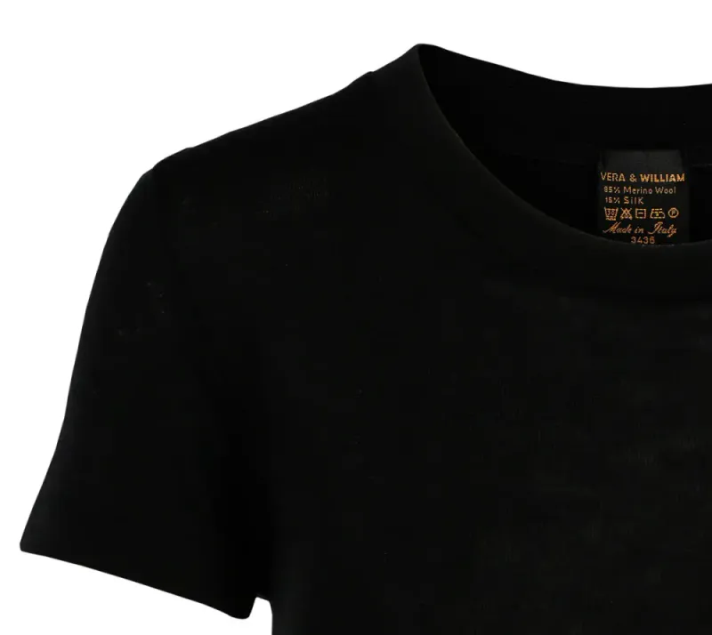 Vera & William Kate T-slip Nattkjole Merinoull / silke Sort