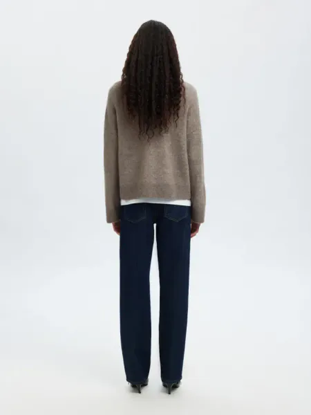 Hovedbilde Selected Femme Sia Ras Knit Zipper Cardigan Steel Grey ...