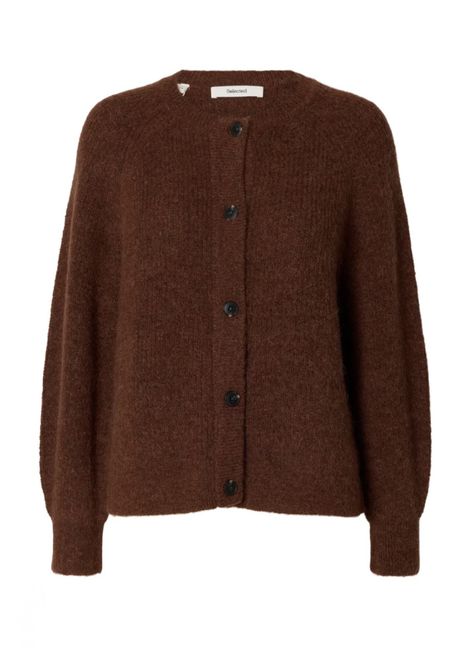 Hovedbilde Selected Femme Lulu Short Cardigan Cherry Mahogany Melange