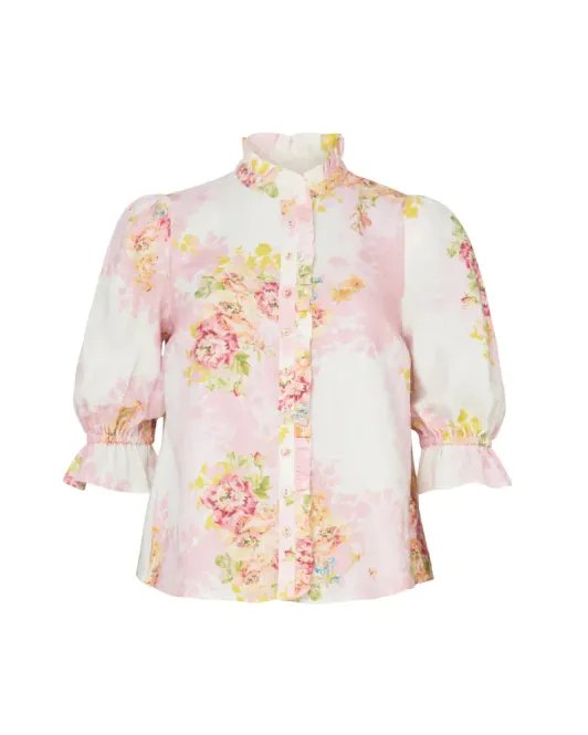 Hovedbilde byTiMo Linen Ruffle Blouse Rose Amore