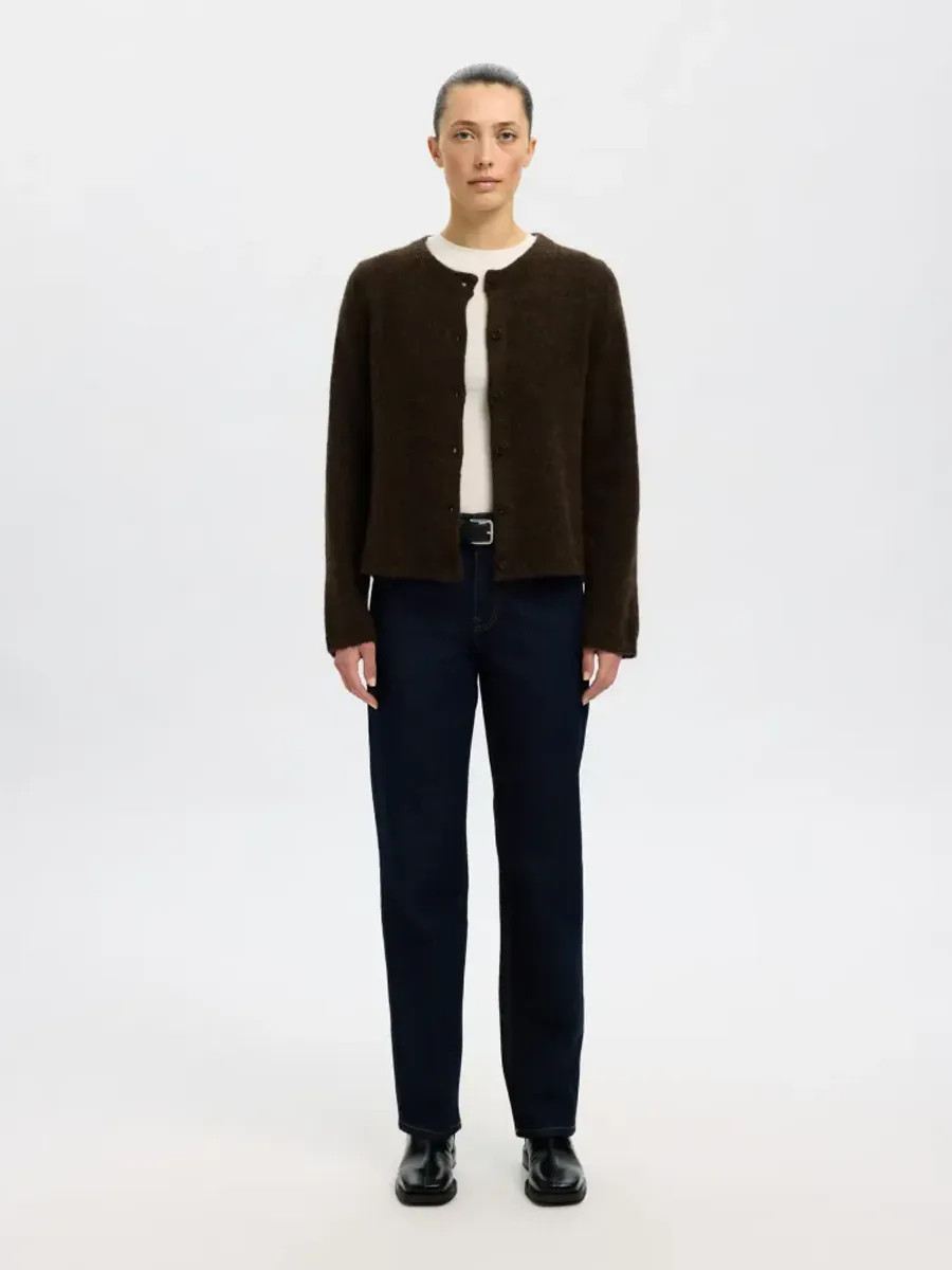 Selected Femme Lulu New Knit Cardigan Delicioso Melange