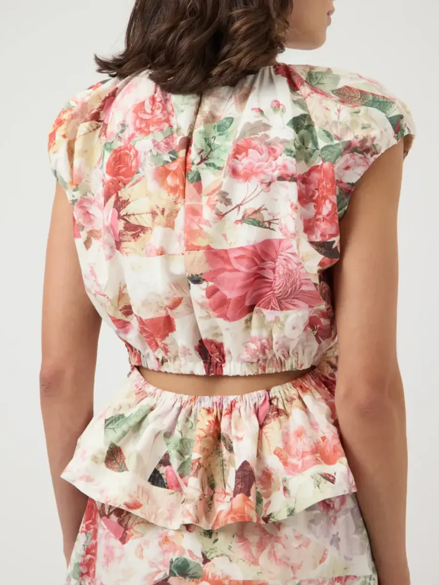 YAS Rosalla Topp Pristine Rosalla Print