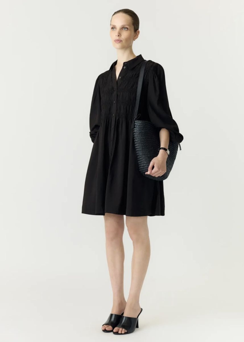 YAS PALA Smock Shirt Dress Black