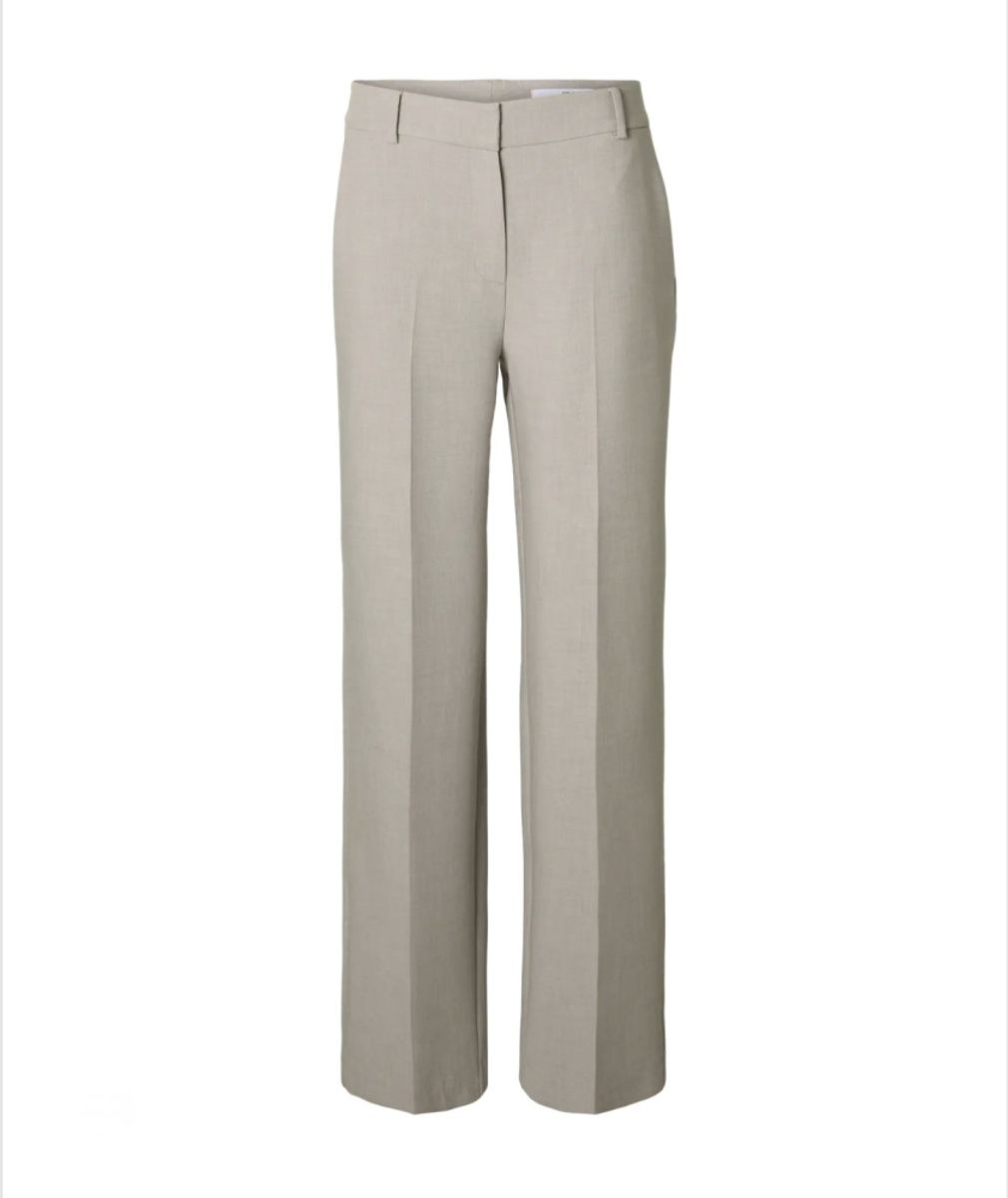 Selected Femme Rita Wide Pant Melange Island Fossil