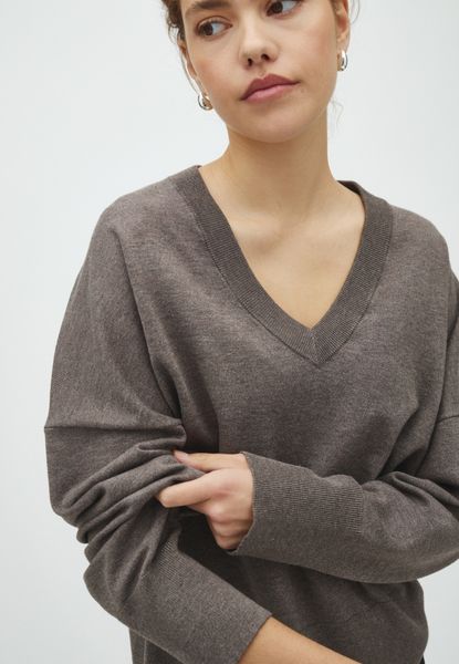 Hovedbilde MbyM Gillian V-Knit Pullover Falcon Melange 