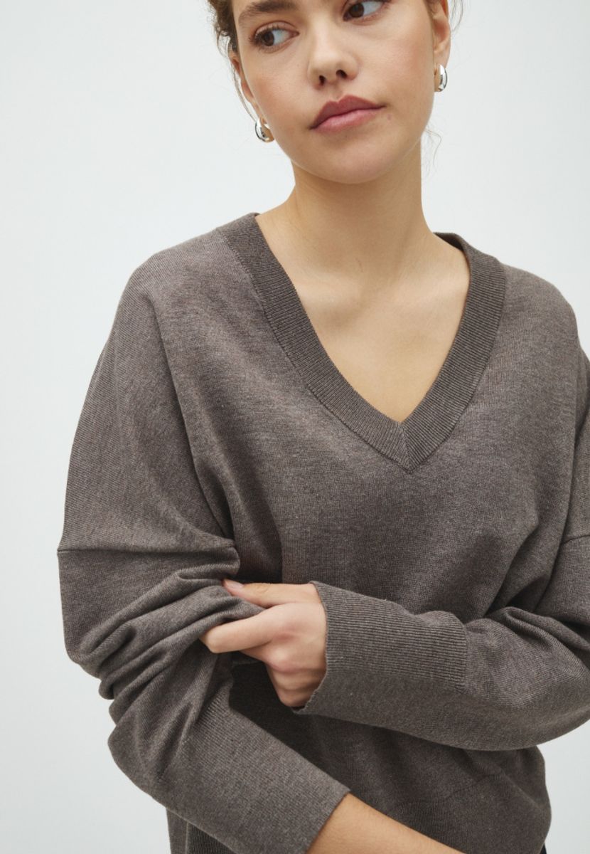 MbyM Gillian V-Knit Pullover Falcon Melange 