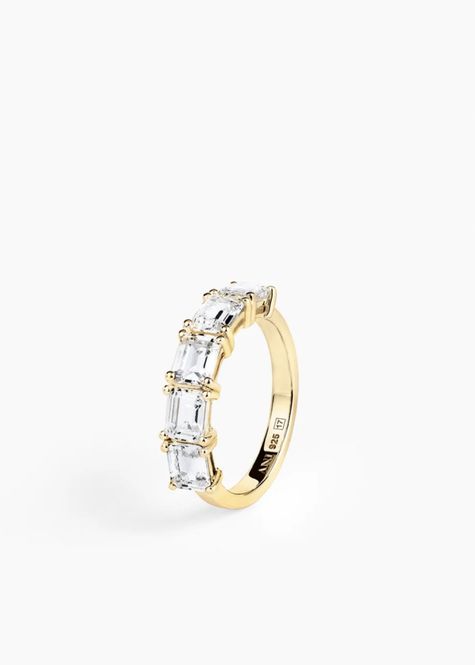 Hovedbilde ANI Jewels Half Emerald Ring Gold 