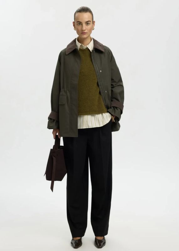 Selected Femme Wilma Waxed Jacket Grape Leaf