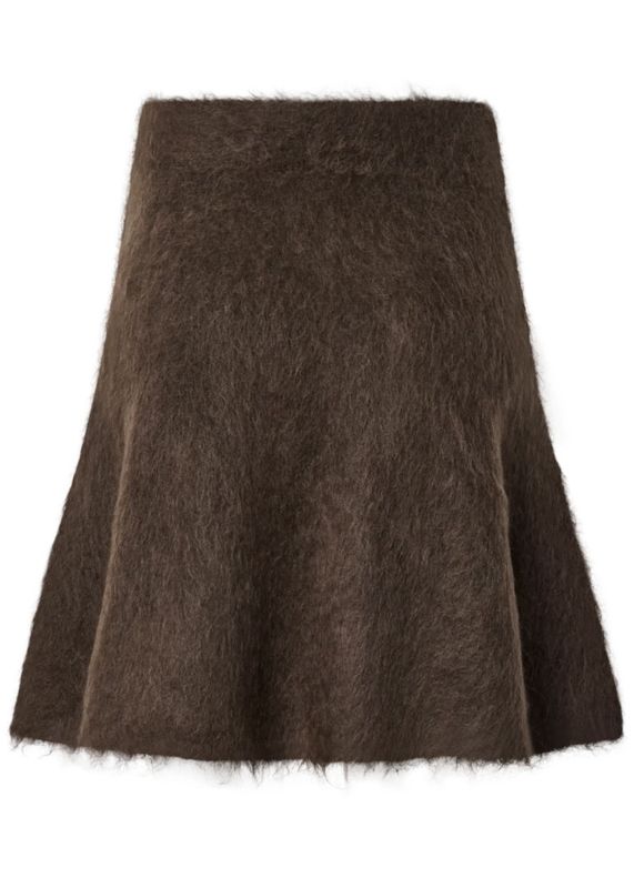 Yas Tilde Mohair Blend Knit Skirt Mole Melange