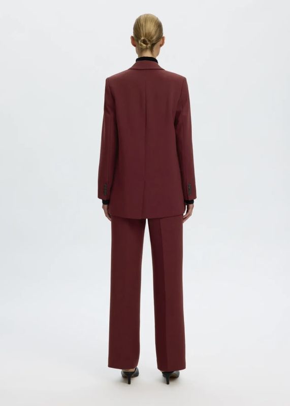 Selected Femme Rita Wide Pant Melange Tawny Port Melange