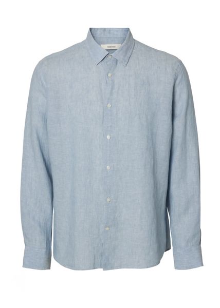 Hovedbilde Selected Homme Claus Kylian Linen Shirt Blue Fog White