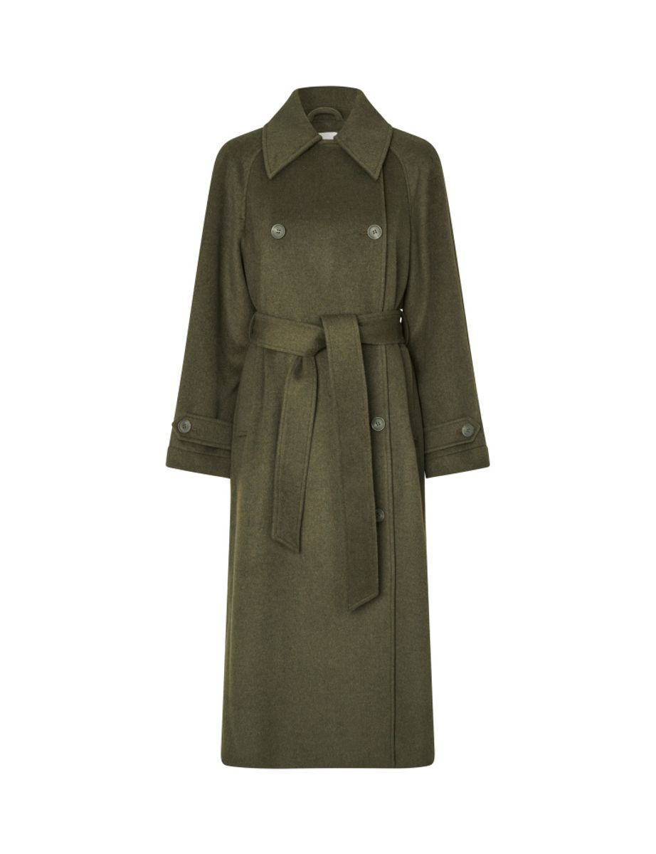 MbyM Odonna Coat Dusty Olive Melang Kåpe