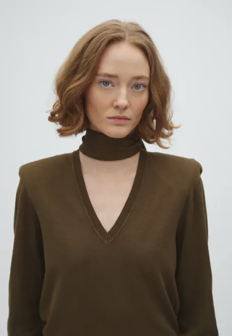 Hovedbilde MbyM Ruthie Knitted Sweater Smoked Olive