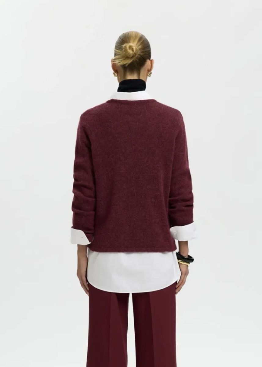 Selected Femme Lulu Knit Cardigan Tawny Port