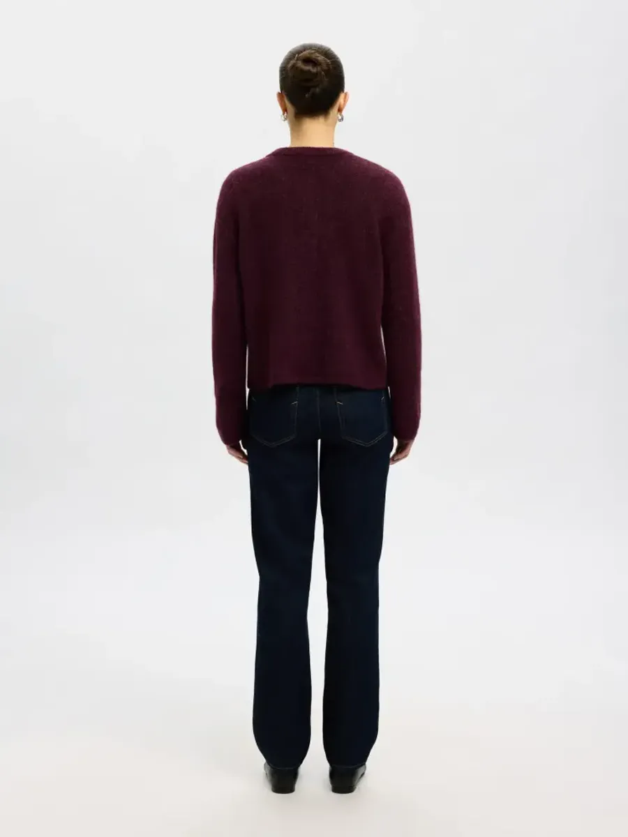 Selected Femme Lulu New Knit Cardigan Fig Melange