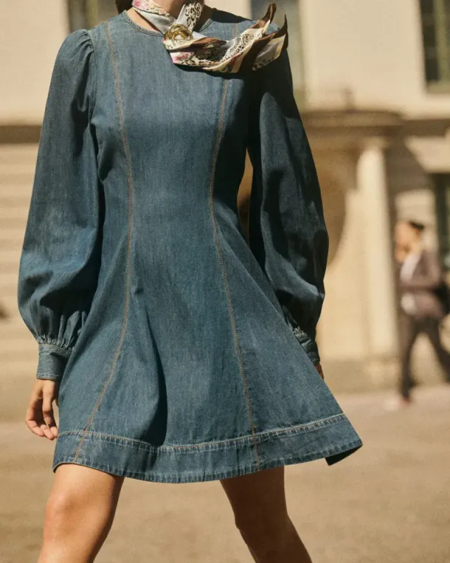 by TiMo Denim Fitted Dress French Blue