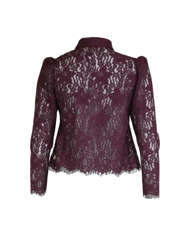 byTiMo Lace Shirt Burgundy 