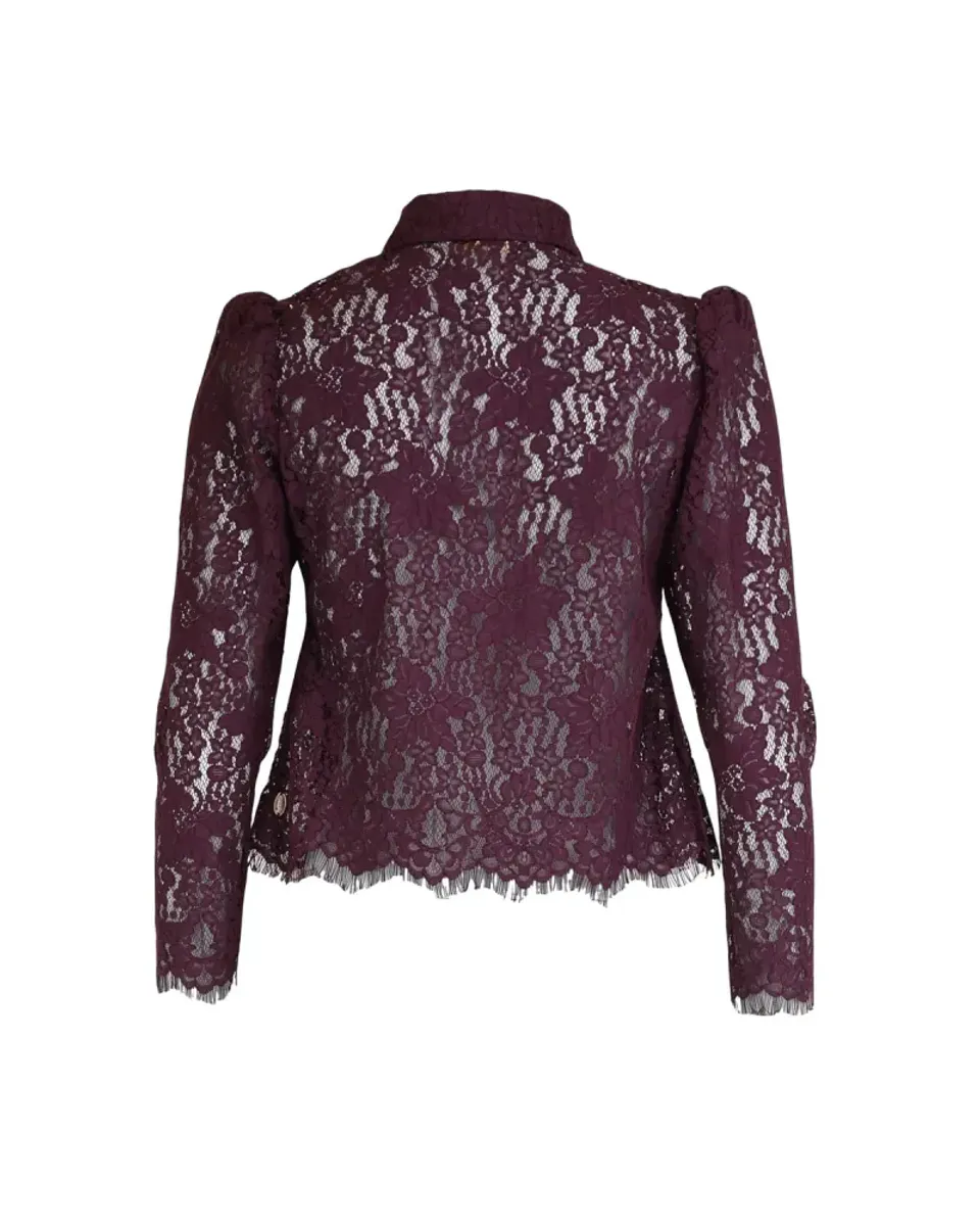 byTiMo Lace Shirt Burgundy 