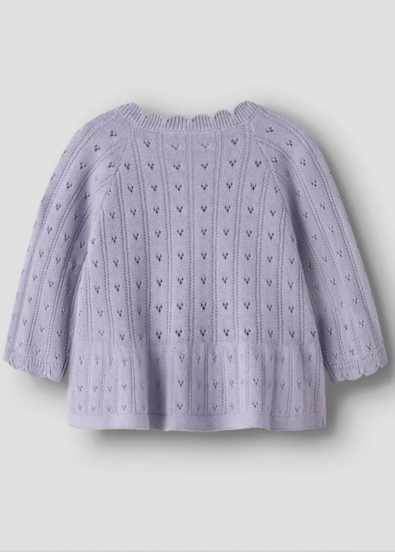 Name It Oxenia Knit Cardigan Heirlom Lilac 100% økologisk bomull