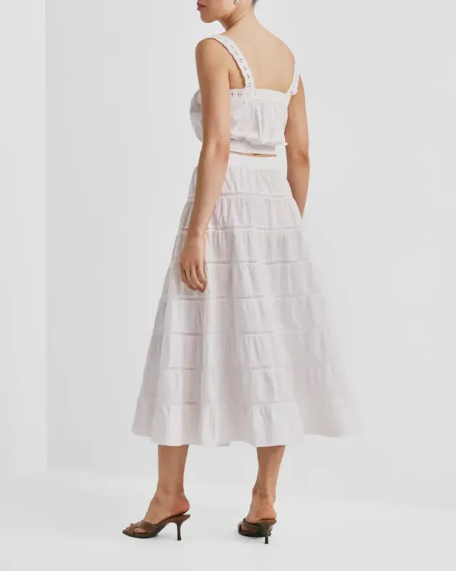 by TiMo Poplin Decorated Skirt White