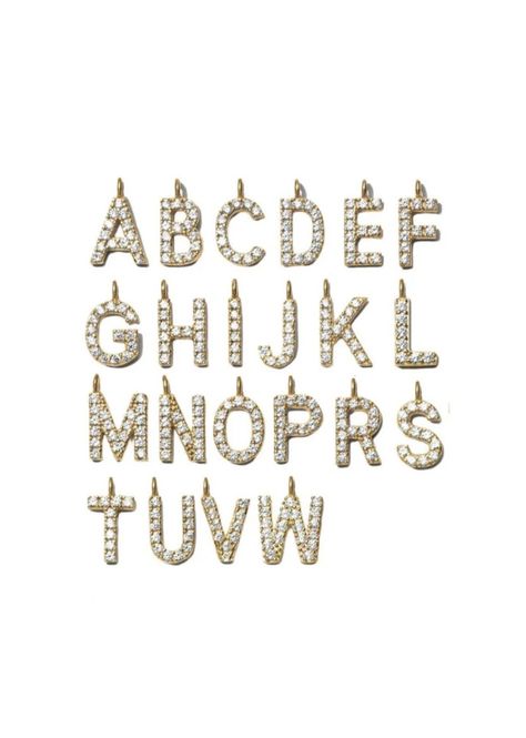 Hovedbilde ANI Jewels Stone Letter   Charm Gold 