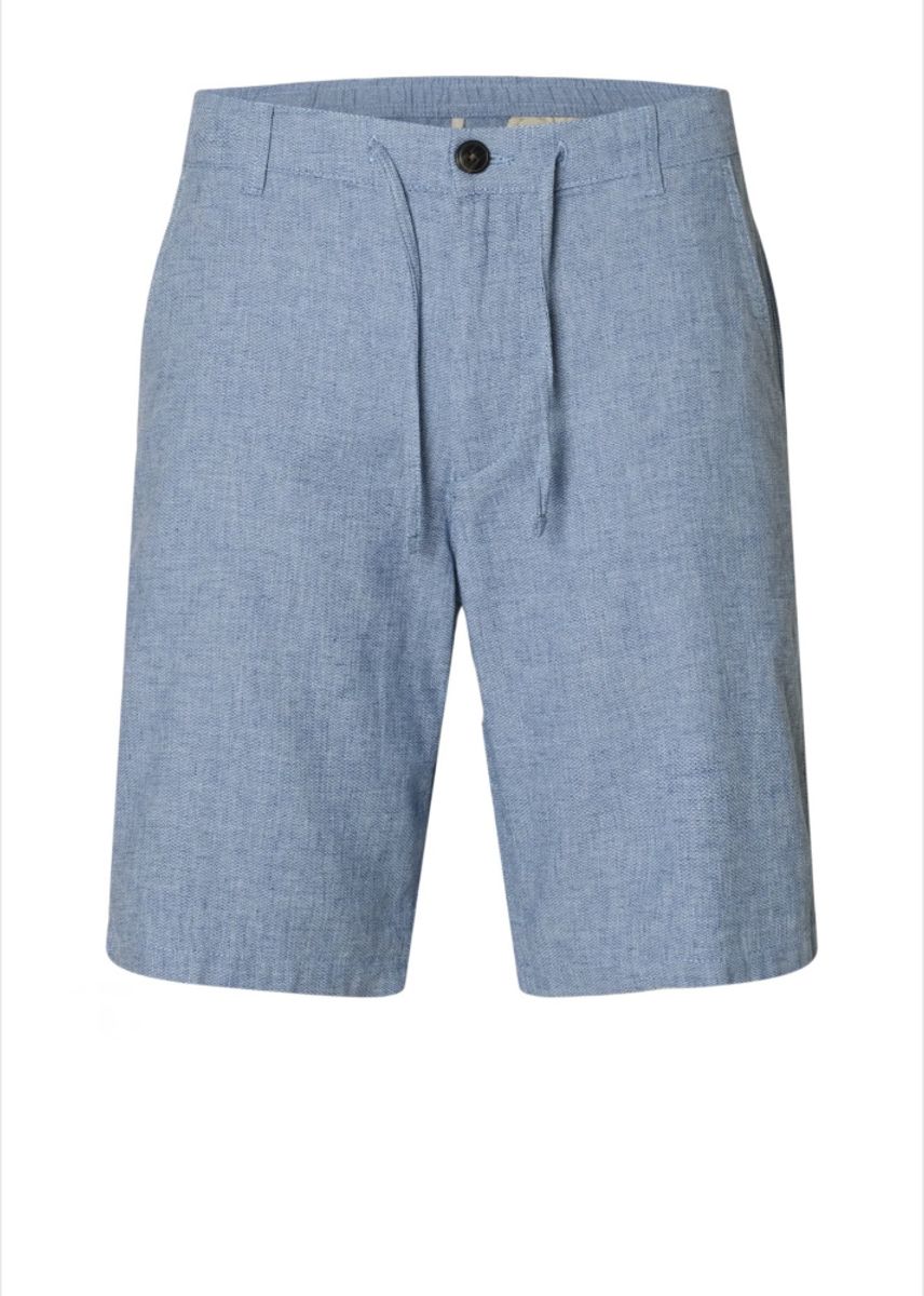 Selected Homme Shorts Regular Brody Linen Cashmere Blue 