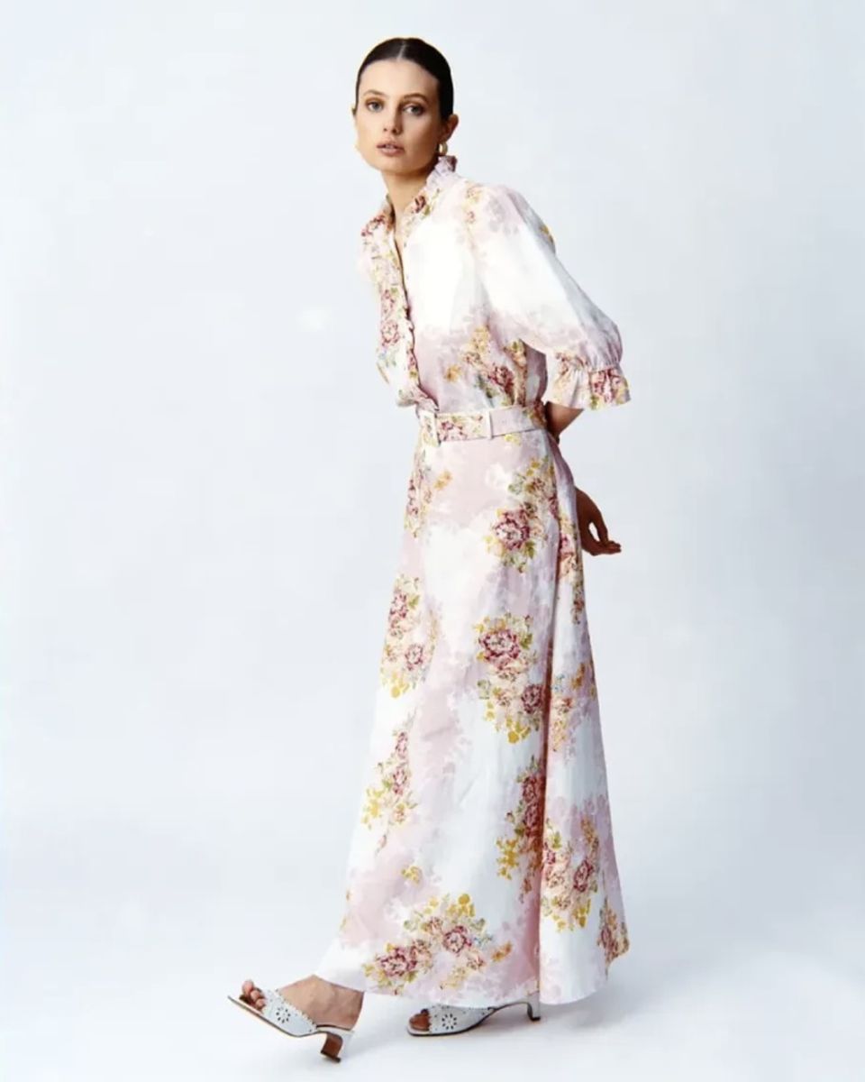 byTiMo Linen Maxi Skirt Rose Amore