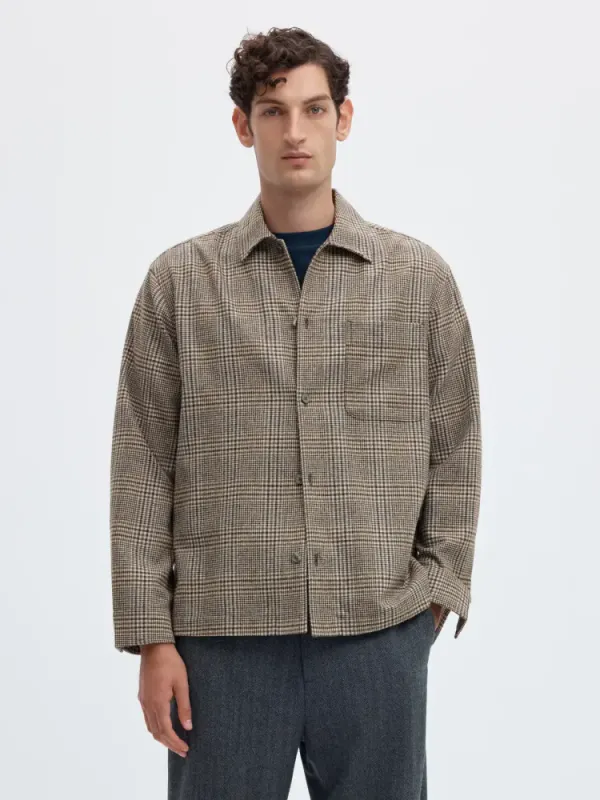 Selected Homme Vend Check Wool Blend Light Delicioso Mix