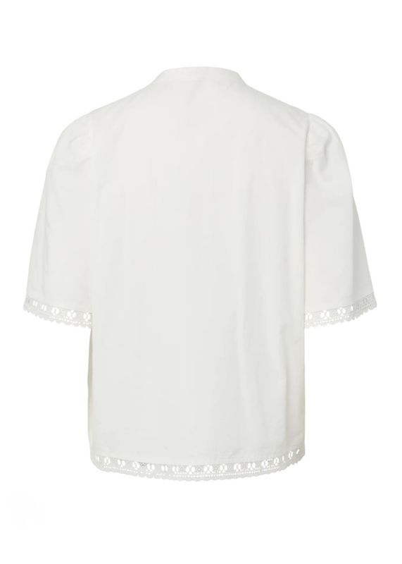 YAS Gunio 2/4 Shirt Star White 100% Organisk Bomull