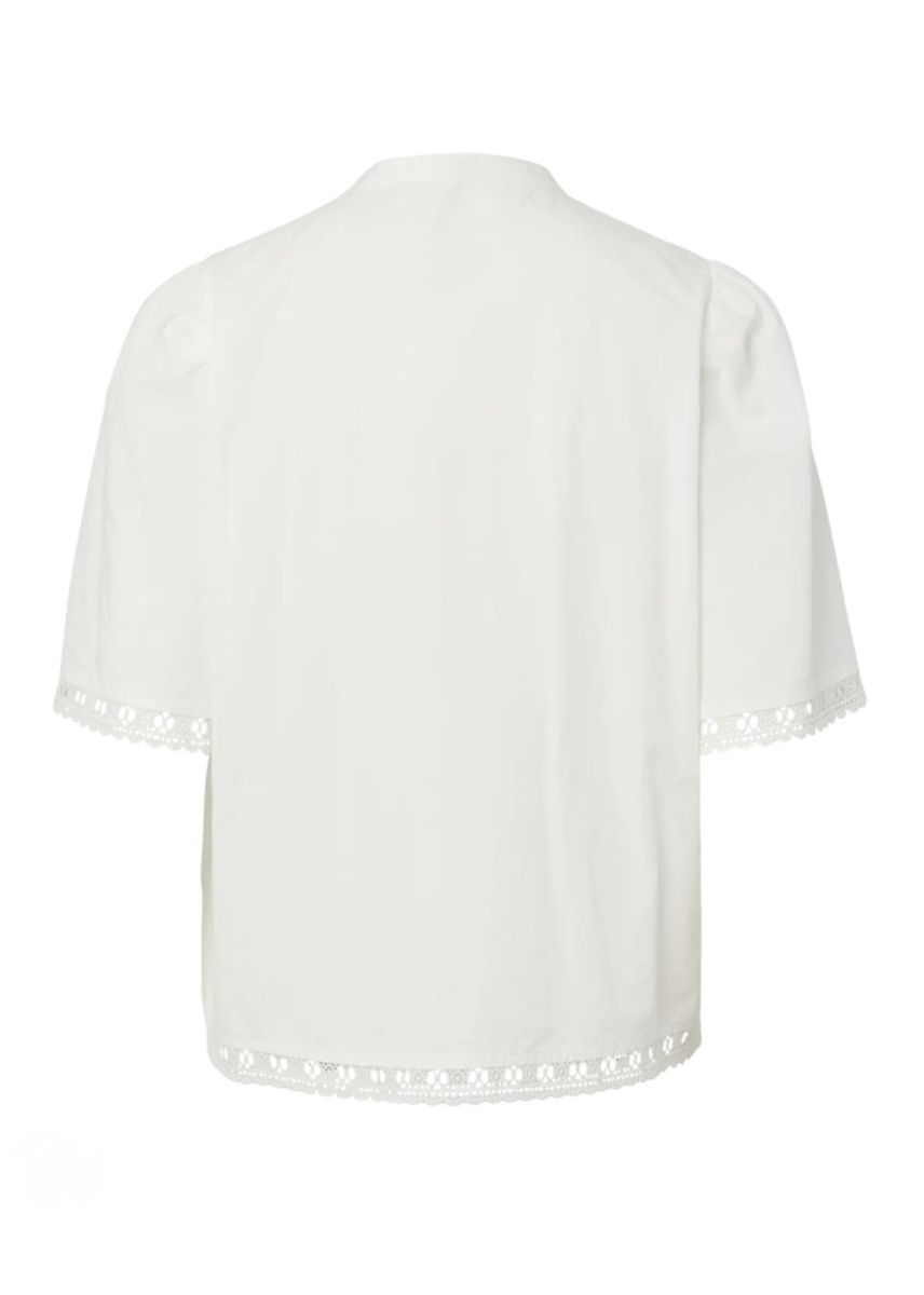 YAS Gunio 2/4 Shirt Star White 100% Organisk Bomull