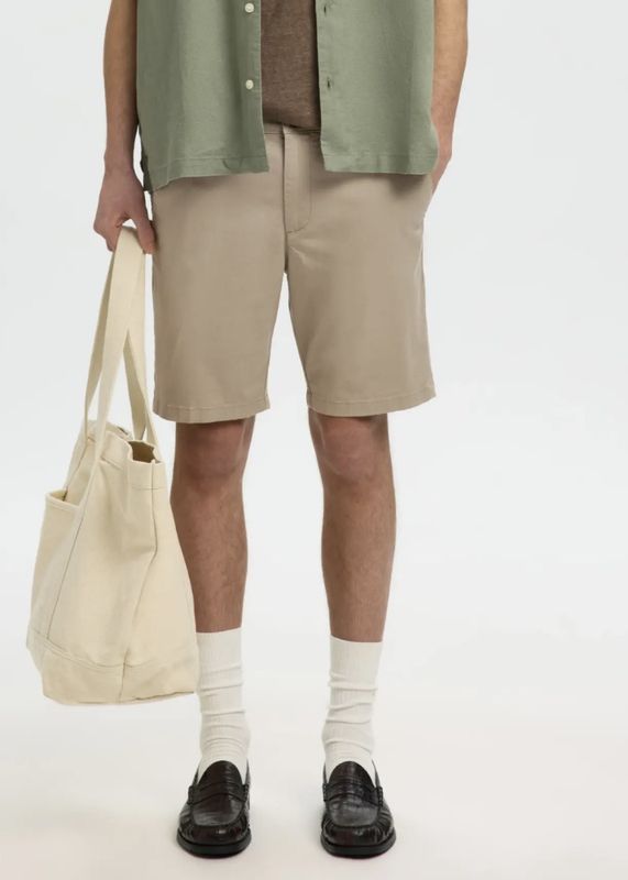 Selected Miles Flex Shorts Greige 