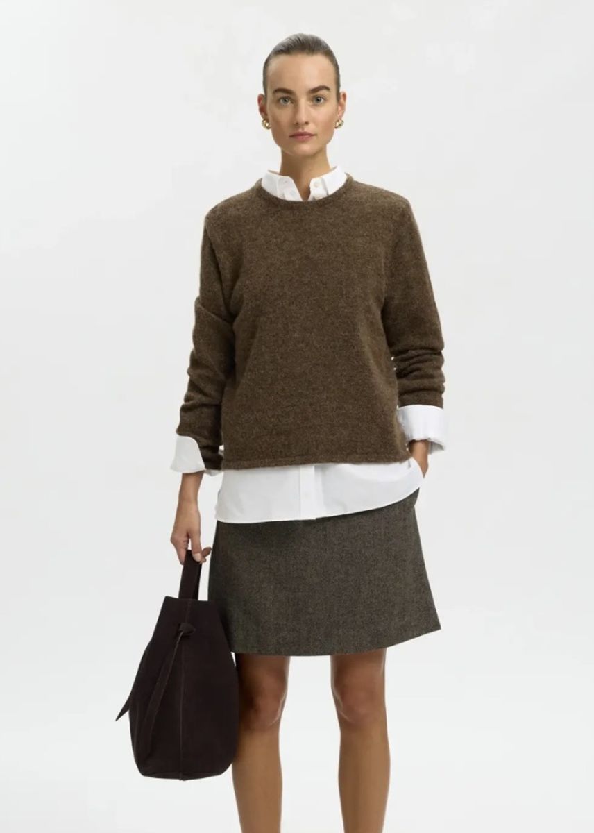 Selected Femme Lulu  New Knit Dachshund Melange