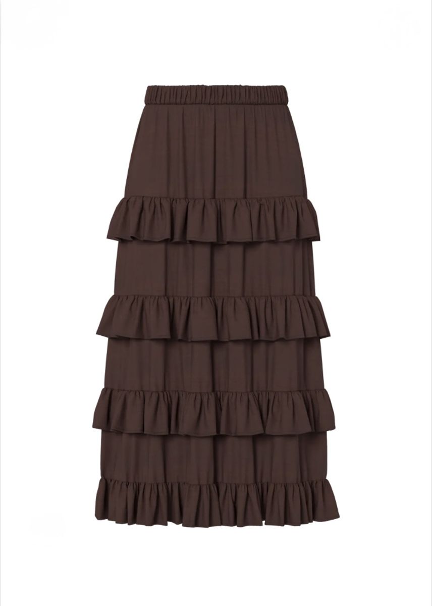 YAS Wima ankle skirt Coffee Bean