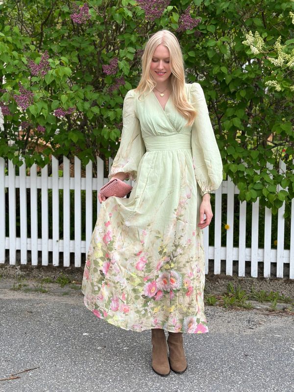 byTiMo Viscose V-Neck Dress Growing Garden