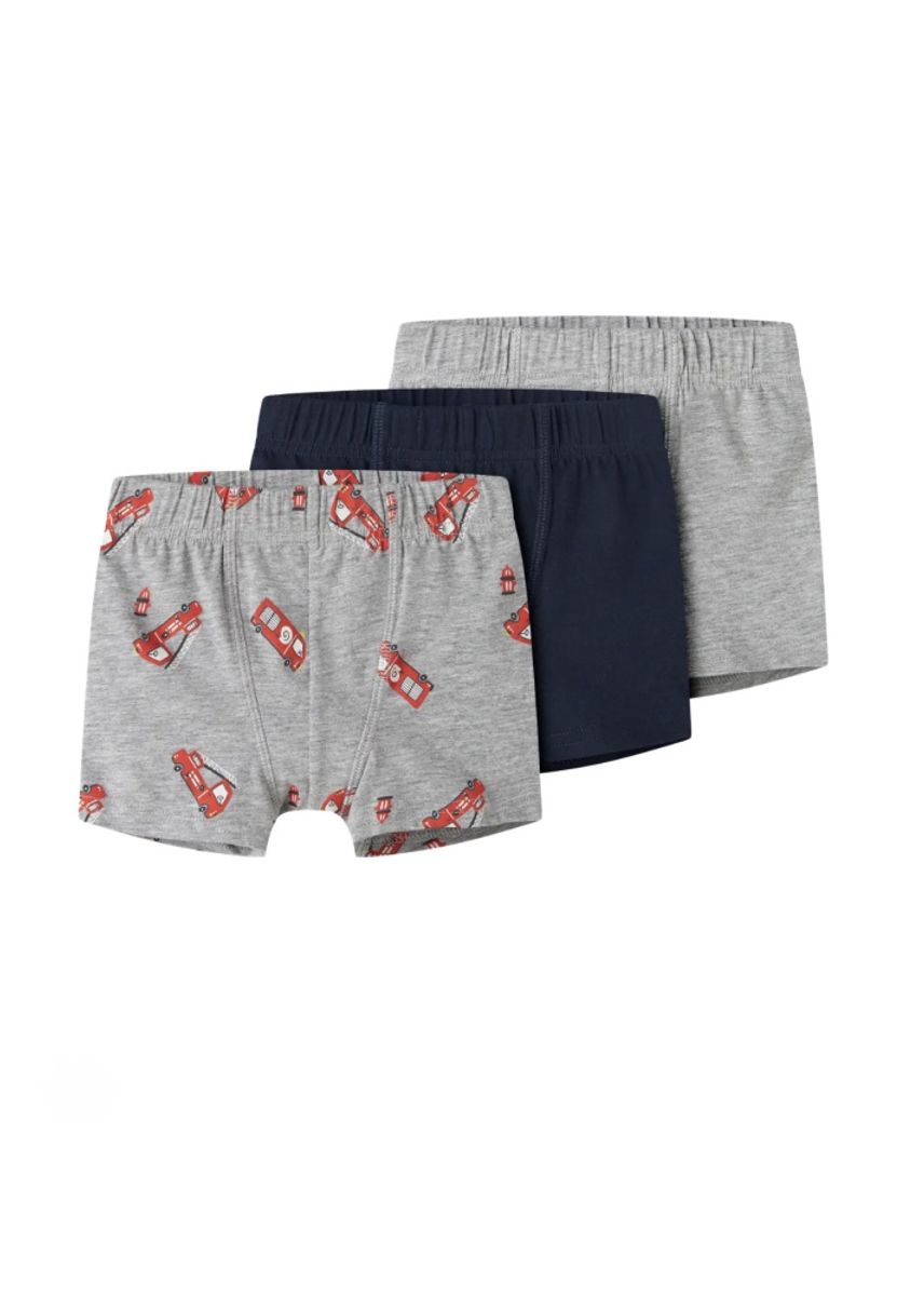 Name It Grey Firetruck 3pk Colour: Grey Melange w/ Dark Sapphire + Grey Melange
