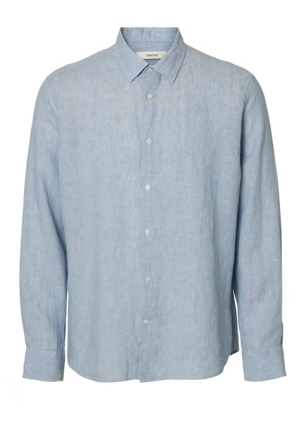 Hovedbilde Selected Homme Claus Kylian Linen Shirt Blue Fog White