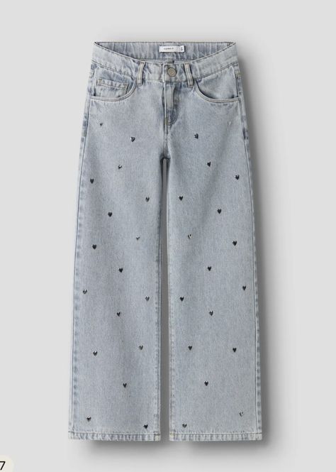 Hovedbilde Name It Rose Wide Heart Studs Jeans Light Blue Denim