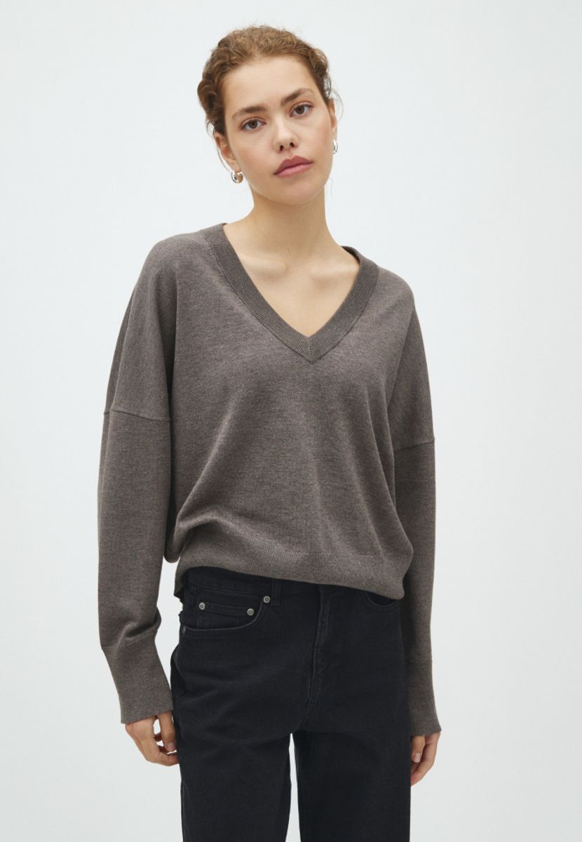 MbyM Gillian V-Knit Pullover Falcon Melange 