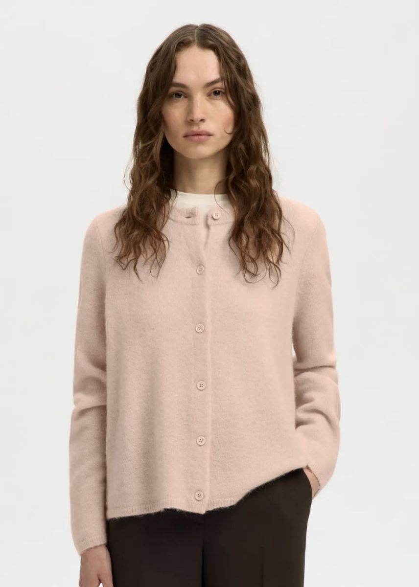 Selected Femme Lulu new knit Cardigan Pale Dogwood MELANGE